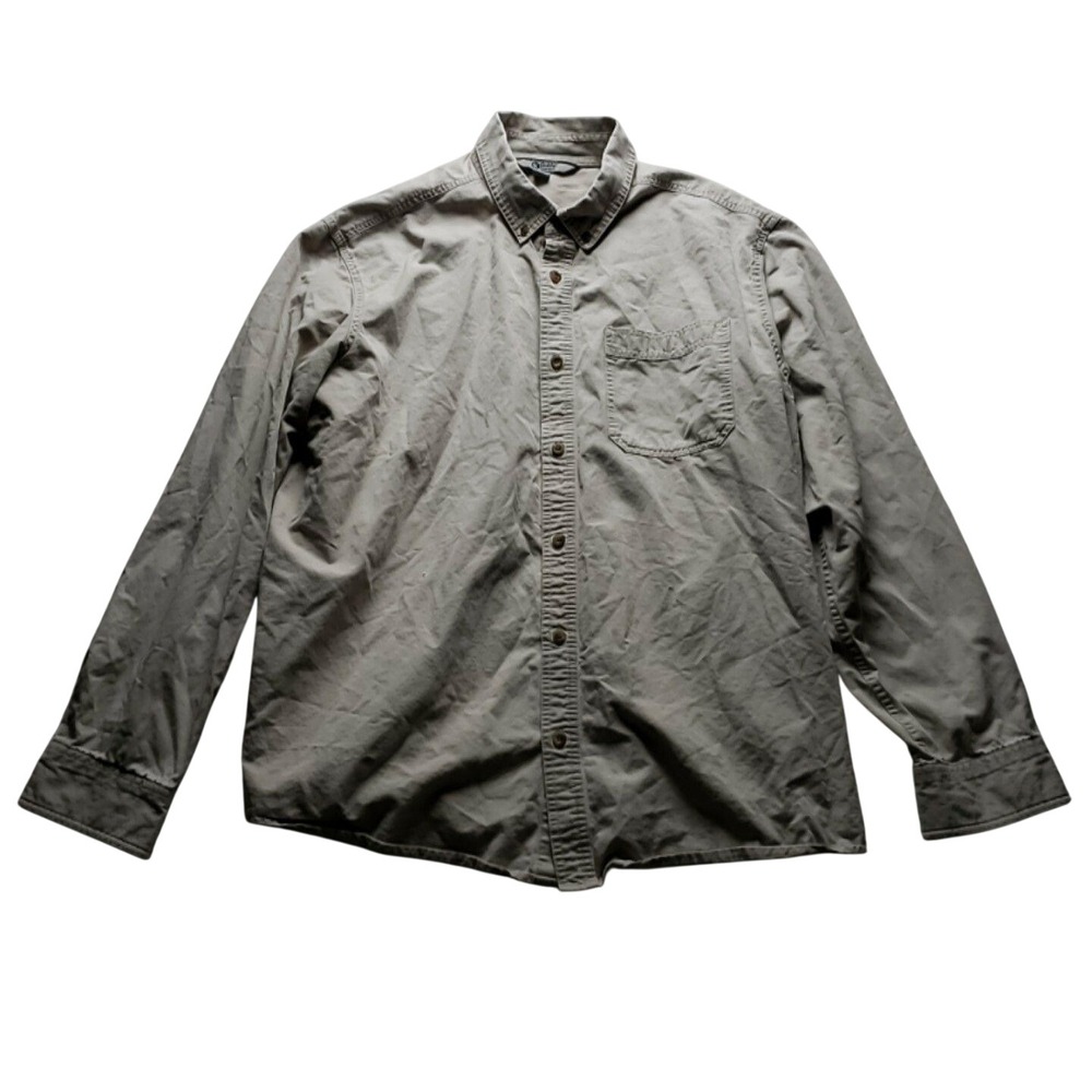 Gander Mountain Guide Series Shirt Mens 2XL Beige Twill Long Sleeve Button-Up